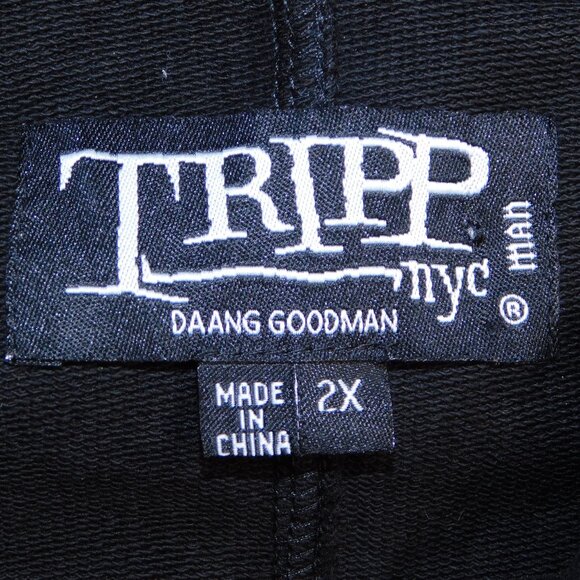 Tripp nyc Strap Grommet Hoodie | Black | Full Zip | Studs | Goth | EUC | 2X - Picture 10 of 13